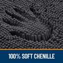 OLANLY Large Bathroom Rugs 59x35, Extra Soft Absorbent Chenille Bath Rugs, Rubber Backing Quick Dry, Machine Washable Bath Mats for Bathroom Floor, Tub and Shower, Home Decor Accessories, Dark Grey