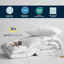 Serta Goose Feather Down Fiber Cotton Comforter Queen Size - 100% Cotton Duvet Insert - Hotel Luxury Hypoallergenic Bedding Comforter Light Warmth 90 x 90 Inch White