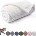 Warm Soft Fuzzy Dog or Cat Blanket, Plush Fleece Throws for Puppy, Kitten, Medium, Large Dogs - Ivory (M/32" x 40")
