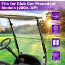 4.5mm Extra Thick Golf Cart Windshield Compatible with Club Car Precedent 2004-UP | Transparent Replacement Windshield for Club Car Precedent Gas & Electric Golf Cart Accessories