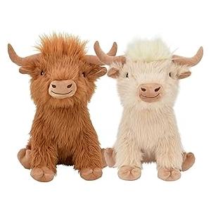 MULTIPETJumbo Highland Cow Size 8" (Assorted Colors) Dog Toy