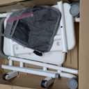 NOVII 2 Step Stool with Handle, Adjustable Bed Steps for High Beds for Adults, Step Stool with Wheels for Elderly, Portable Footstool for Bedroom, Kitchen, Bathroom (White with Bag)