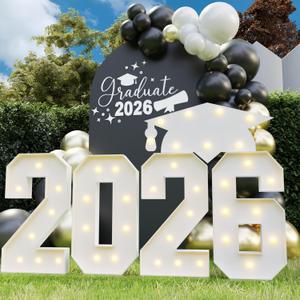 Graduation Decorations 2026, 2.3FT Marquee Numbers 2026 for Graduation Party Decorations, 2026 Light Up Numbers Kindergarten Graduation for Preschool High School College