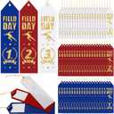 Oudain 72 Pieces Field Day Award Ribbons 1st, 2nd, 3rd Place School Field Day Ribbons with Event Card and Rope Red, Blue, White Student Awards Classroom for Competition Sports Event