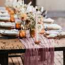 Hahuho Dusty Pink Cheesecloth Table Runner 10ft, Gauze Boho Rustic Table Runners for Wedding Birthday Party Baby Shower Decorations6 Pack , 35x120 Inches