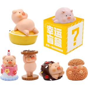 Super Cute Happy Pink Piggy Theme Surprise Box Figures, Mystery Bag Random Pig Action Figuring Figurine Collectible Home Car Decoration, New Year Christmas Holiday Birthday Gift, Single Box-3