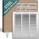 18 x 18 Inch (Duct Opening) Return Air Filter Grille for 1 Inch Filters, HVAC Vent Cover for Wall & Ceiling, Powder-Coated Steel with Removable Door