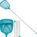 U.S. Pool Supply Swimming Pool 5 Foot Leaf Skimmer Net with 4 Aluminum Pole Sections - 6" Deep Ultra Fine Mesh Netting Bag Basket for Fast Cleaning of The Finest Debris - 60" Long, Clean Spas, Ponds, 6 Foot Standard