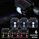Outdoor Head Lamp, Rechargeable Type-C, 6Modes, 1000+ Lumens, IPX5 Waterproof Flashlight, 12 Hour Continuous Lighting Ideal for Camping Flashlights, Reading, Sports, Running, Hiking, Fishing