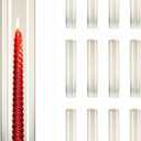 12 Pcs 2.5"W x 14"H Hurricane Glass Candle Holders - Bottomless Glass Hurricane Pillar Candle Holder Open Ended Sleeve Tube Cover for Pillar Candleholders Metal Candlestick not Included