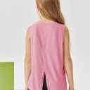 Haloumoning Girls Athletic Tank Tops Open Tie Back Sleeveless Workout Running Tennis Sports Shirts 5-14Years