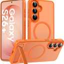 for Samsung Galaxy S26 Plus Case, [Compatible with MagSafe] [3 Stand Ways], Military Grade Drop Protection Invisible Stand Slim Case for Galaxy S26 Plus 5G, Orange