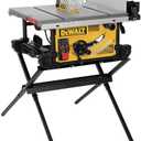 DEWALT Table Saw, 10 Inch, 15 Amp, 32 -Inch Rip Capacity, Dust Collector, Scissor Stand (DWE7491X)