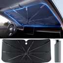 [2025 Upgrade] Weektic Windshield Sun Shade [UPF50+ Crystal Nano Reflector] Protect Car from Sun Ray Damage, Umbrella Sun Shade for Car SUV Truck Keep Cool & Comfy, Large(61" L x 33" W)