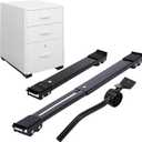 Lasnten Adjustable File Caddy Wheel Dolly with Metal Lifters 18.1 to 28.1 Inch Mobile File Cabinet Rollers Folder Racks Heavy Duty for Letter Legal Size Cabinet Office Home Mover Tool with Wheels