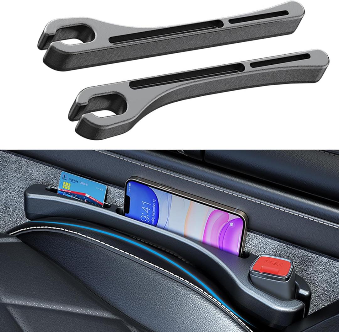 2 x 2PCS Car Seat Gap FillerGap Stopper Fill Gap Between Seat and ConsoleBuilt-in Recessed Storage OrganizerUniversal for Most Cars Trucks SUVs to Stop Things from DroppingBlack