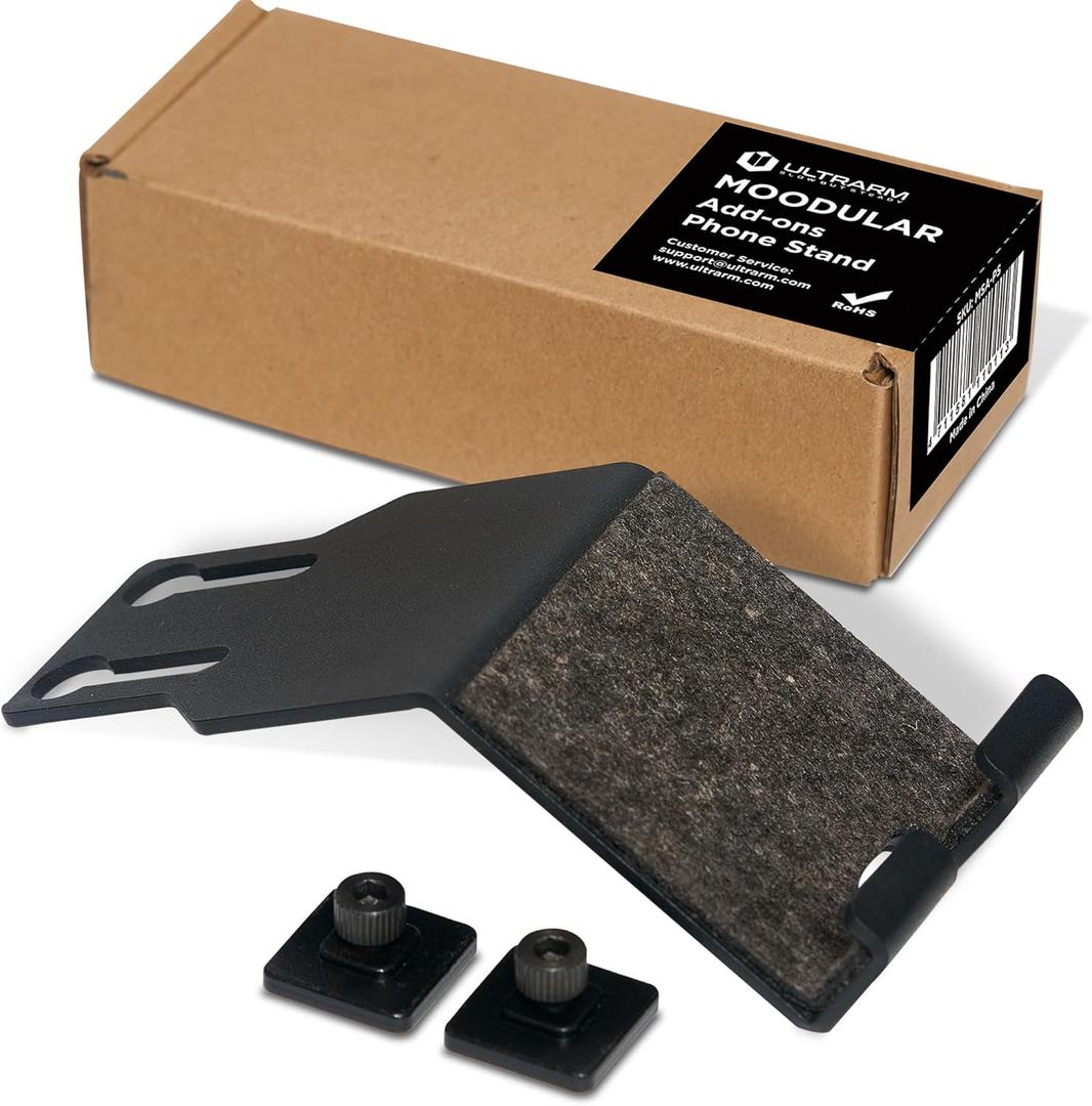 Moodular Add-ons Phone Stand [Accessory Only - Requires Moodular Wooden Monitor Stand Slide Rails for Use] Black MSA-PS