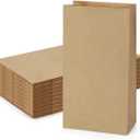 SHOPDAY 100 Pack Brown Kraft Paper Lunch Bags, 4lb Capacity, 5x2.95x9.45 Inches, Fold Top, Disposable, Brown
