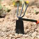 Garden Tool Set, 7 Pieces, Gardening Tool Kit Including 2 Shovels, Rakes, Cultivators, and Transplanting Tools, Rust-Resistant Iron Tools, Rubber Grip Handles 