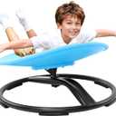 Zhenx Spinning Chair for Autistic Kids (Ages 3-18) - 220LBS Capacity Sensory Swivel Seat - Sensory Toy for Teens with ADHD/Autism - Sit and Spin Calming Gift to Improve Focus & Body Balance (Blue)