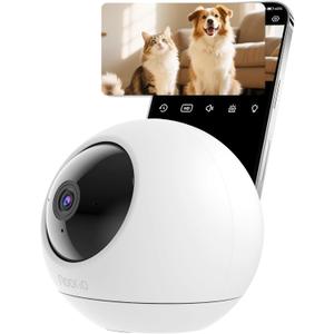 Noorio 4K Security Indoor Camera, 5GHz WiFi Security Camera, Pet/Dog/Baby Camera with Phone app, 360 Pan-Tilt, Night Vision, Human/Pet Auto Tracking, Works with Homekit, T120