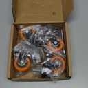 2 Inch Caster Wheels, Threaded Stem Casters Set of 4 Heavy Duty, 5/16"-18x1 (Screw Diameter 5/16", Stem Length 1"), Safety Dual Locking Industrial Castors, Wheels for Cart, Furniture
