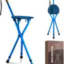 Walking Cane with seatCane with seat High Load Capacityfor Waitingqueuing, Traveling, Women and Men The ElderlyCane Chair (blue)