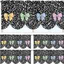Hahafelt 4 Pcs Classroom Curtains Composition Pastel Bow Window Valances Curtains 54" W x 18" L Simple Rod Pocket Back to School Window Treatment for Classroom Living Room Bedroom Kitchen