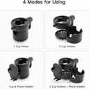 Gromast Universal Stroller Cup Holder with Phone Holder, 3-in-1 Detachable Drink Holder 360 Rotatable, Adjustable Cup Holder for Stroller Wheelchair Bike Walker Scooter - Black