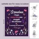 Grandma Gifts Blanket - Unique Birthday Gifts for My Dear Grandma, Nana Gift on Mother's Day Christmas - Soft Throw Blanket Present 60" x 50