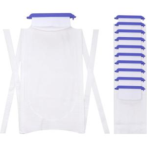 Pallesen Refillable Ice Bags with Clamp Closure  Easy-Filling Hospital Ice Pack with Soft Outer Cover, Leak-Resistant Inner Layer, Ideal for Pain Relief (10, White, Large)