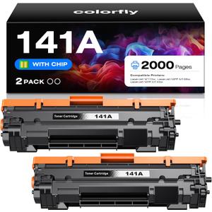 [With Chip] 141A Toner Cartridge Compatible for HP LaserJet 141A W1410A Black Toner as Replacement with HP Laser Jet Series M110 M110w, LaserJet MFP Series M139w M140 M140w (2 Black)