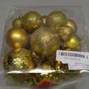 Senjie Gold Shatterproof Christmas Ball Ornaments, 32 Pcs, Plastic, Hanging, Christmas, Wedding
