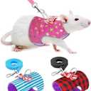 Stock Show Small Pet Outdoor Walking Harness Vest and Leash Set with Cute Bowknot Decor Chest Strap Harness for Rat Ferret Hamster Squirrel Clothes Accessory, Blue Stripe