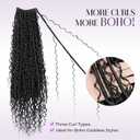 Boho Goddess Locs Crochet Hair: 8 Packs Pre Looped Bohemian Faux Locs Crochet Hair Extensions for Black Women, 24 Inch with 3 Curls (24 Inch, 1B#, 8 Packs)
