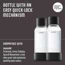 Carbonating Bottles 1Pck 0.5L - Compatible with MySoda and any brands - Quick-Lock Reusable Bottles - Lid and Base Made of Wood Composite - BPA Free - Black