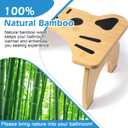 Bamboo Toilet Stool Foldable, 7 in Poop Stool for Bathroom, Portable Squatting Potty Stool for Adults & Kids, Non-Slip Toilet Foot Pooping Steps, No Assembly Required (Standard)