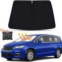 LUNQIN Car Sun Shade for Chrysler Pacifica 2017 2018 2019 2020 2021 2022 2023 2024 2025 Auto Interior Accessories Front Windshield Sunshade Foldable Insulation Protector Window Curtains Cover Visor