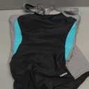 SHEKINI Women's Pro One Piece Athletic Swimsuit Color Block Sport Bathing Suit (Large, Black & Light Gray)