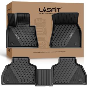 LASFIT Floor Mats Fit for BMW X7 2019-2025 2026 7 Seaters, Custom Fit TPE All Weather Waterproof Floor Mat Front & Rear Rows Car Liners for xDrive40i xDrive50i M50i M60i, Black
