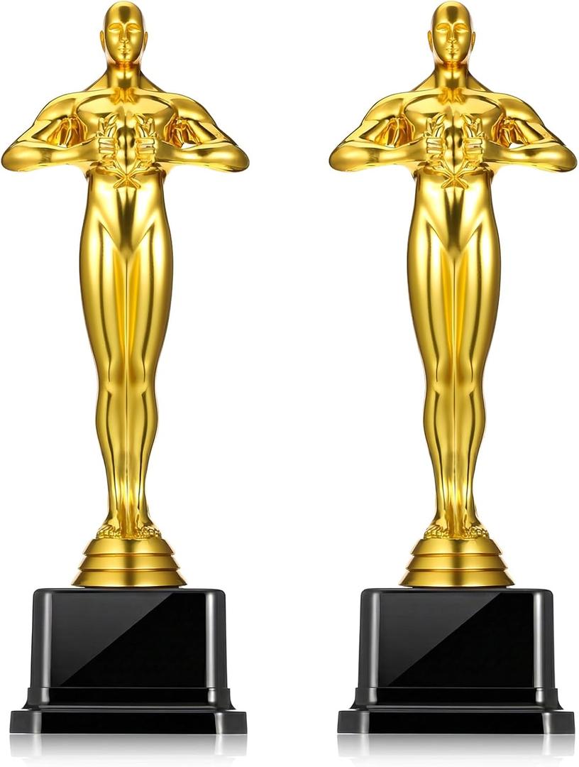 10'' Gold Award Trophy, 6 Pack Plastic Gold Award Trophies Oscar Trophy for-Award Ceremony,Celebration Competition,Events, Sports, Party Decorations,Ceremony and Appreciation Gift