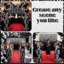 Yexiya 10 Pcs Prom Column Standup Photo Booth Decorations Set 2026 Prom Backdrop Balloon Boxes Cardboard Decoration Column with Background Banner Red Carpet for Party College(Black Silver)