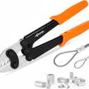 KF CPTEC Wire Rope Crimping Tool 1/16"-3/16"(1.58-5.0mm), Ferrule Swager for Aluminum & Loop Sleeves, Heavy-Duty Crimper for Railing & Fishing