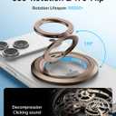 SYNCWIRE for MagSafe Ring Phone Holder, 360 Rotation Magnetic Cell Phone Grip Dual-Sided Magnets Phone Ring Kickstand Compatible with iPhone 17 16 15 14 13 12 Pro Max MagSafe, Android, Samsung etc.