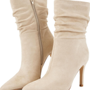 Women's Stiletto High Heel Boots Slouchy Ankle Boots Sexy Dress Boots Beage 7