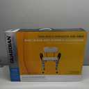 Medline Shower Chair for Elderly, Seniors, Adults & Disabled - Heavy Duty Shower Seat with Padded Arms and Back for Inside Shower, Adjustable Height Bath Stool for Bathtub, 350 lb, Slip Resistant (White)