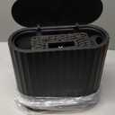 Small Bathroom Can with Press Type Lid, 2Pcs Wicker Storage Baskets, Slim Black Bathroom  Can, Slim Plastic Narrow Bin 2.6 Gallon Garbage Can