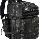 LHI Military Tactical Backpack for Men and Women 45L Army 3 Days Assault Pack Bag Large Rucksack with Molle System - Black CP