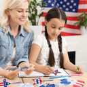 ZEELONA12 Pack Star Suncatcher Craft for Kids Patriotic Suncatcher Ornaments DIY Paint Window Art for Kids Classroom Activity 4th of July Art Projects USA Independence Day Decoration (Star)