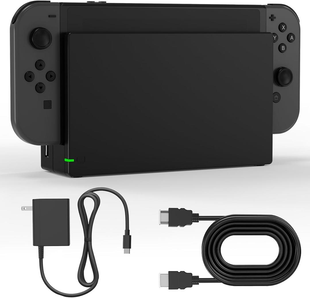 Dock Station for Nintendo Switch/Switch OLED, Replacement 3-in-1 TV Dock Set with Original IC Module, AC Charger & High-Speed HDMI Cable for 1080P HD OutputNot Compatible with Sw 2